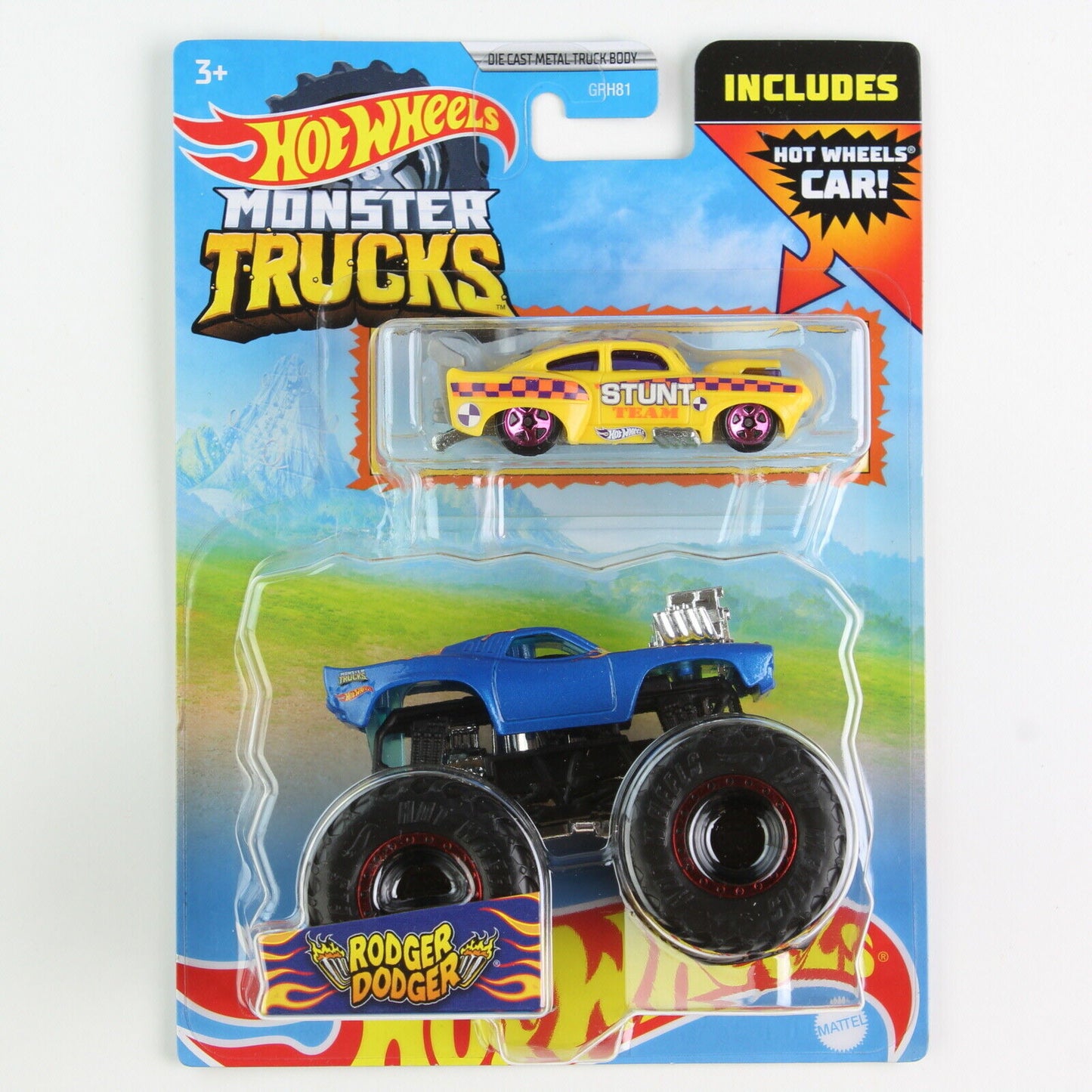 Hot Wheels Monster Trucks 1:64 Scale With Crushed Die-Cast Car (Styles Vary)