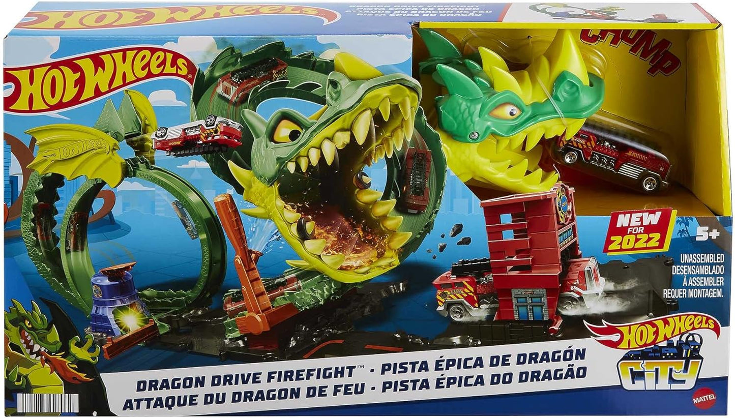 Hot Wheels - City Dragon Drive Firefight Playset
