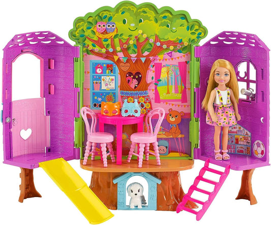 Chelsea Barbie Doll and Treehouse Playset with Puppy