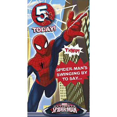 Marvel Spider-Man Birthday Card - 5 Years