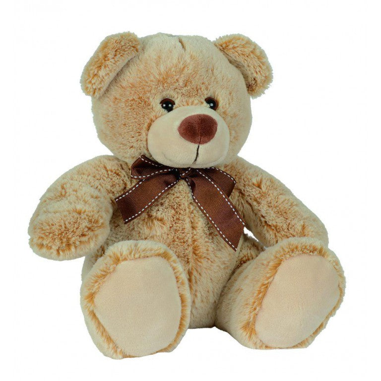 Plush Sitting Bear With Bows 26cm 3Ass