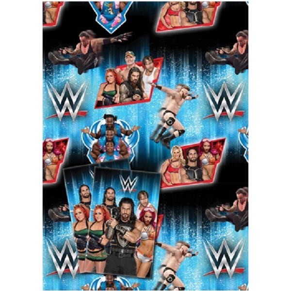 WWE Gift Wrapping Paper 2 Sheet 2 Tag WE033