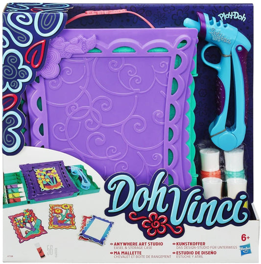 Play Doh DohVinci Anywhere Art Studio Easel and Storage Case Set