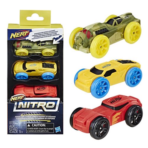 Nerf Nitro Foam Cars 3 Pack - (Styles Vary)