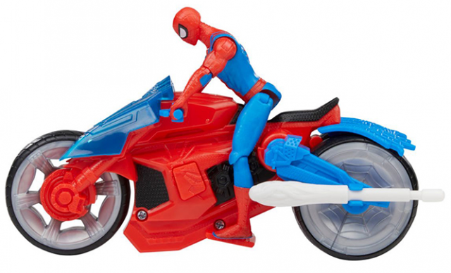 Spider-Man Web Blast Cycle Toy Set With 10-Cm Action Figure