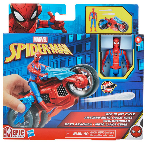 Spider-Man Web Blast Cycle Toy Set With 10-Cm Action Figure