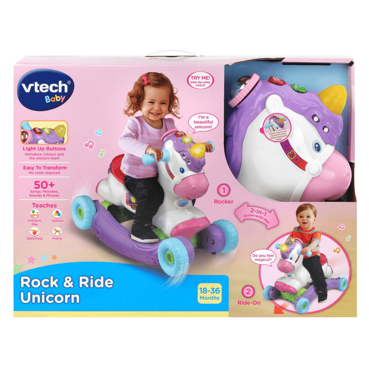 VTech Rock and Ride Unicorn Rocker and Ride-on