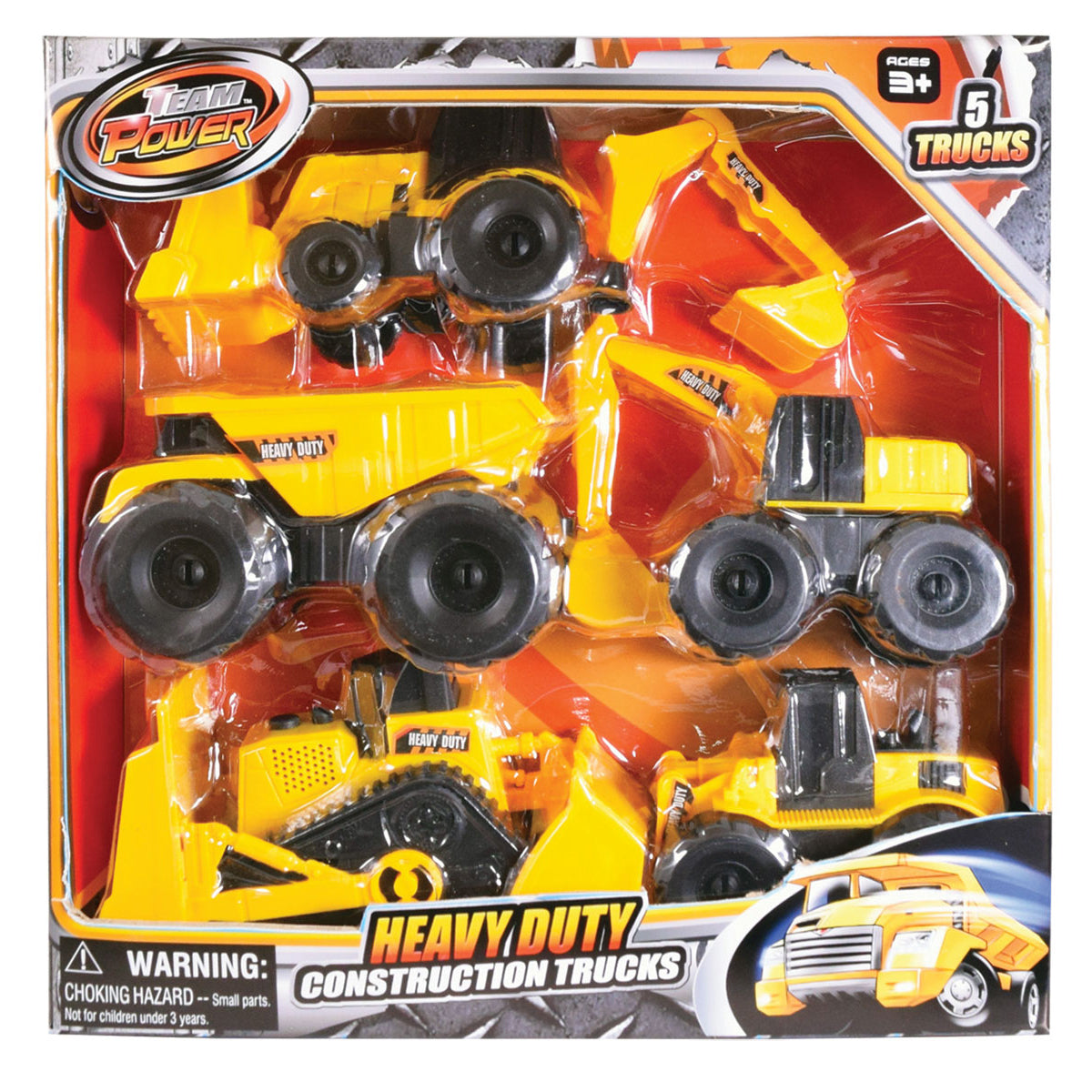 Team Power 16cm Construction Trucks - 5 Pack