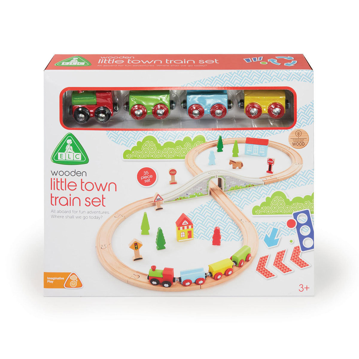 Little Tree Train Set Early Learning Centre Wooden Little Town Train Set β The Entertainer ...