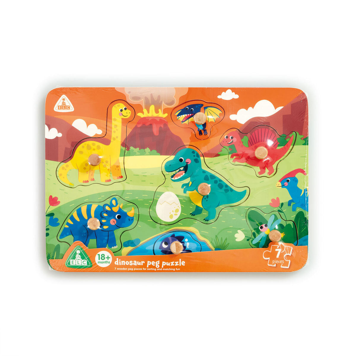 Early Learning Centre Wooden Dinosaur Peg Puzzle The Entertainer