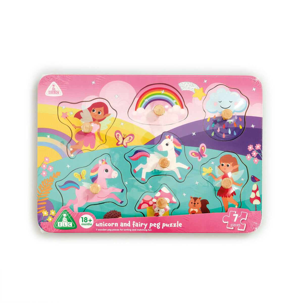 Early Learning Centre Wooden Unicorn and Fairy Peg Puzzle