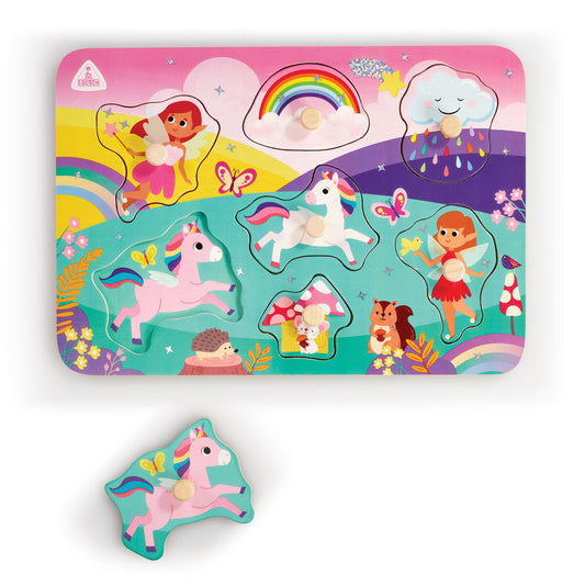 Early Learning Centre Wooden Unicorn and Fairy Peg Puzzle