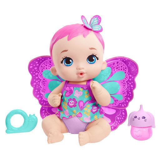 My Garden Baby: Feed & Change Baby Butterfly Doll - Magenta