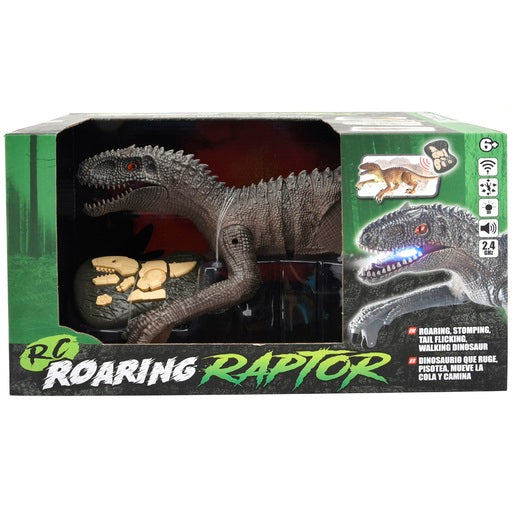 Remote Control Roaring Raptor Grey Dinosaur