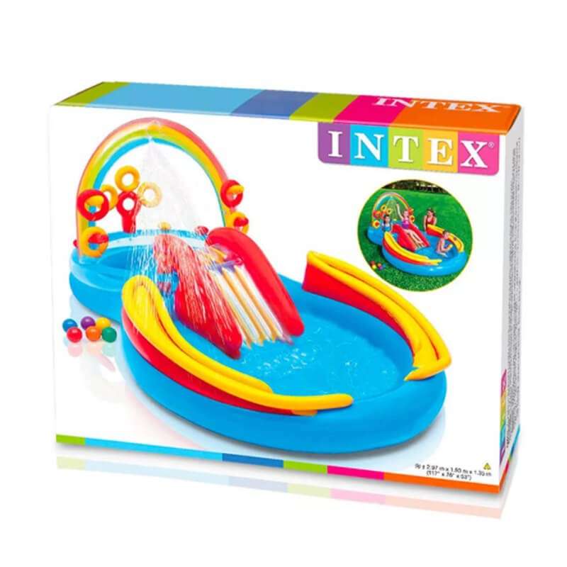 Intex rainbow ring inflatable pool shop