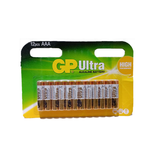 GP Batteries 12 Pack 1.5V Ultra Alkaline AAA