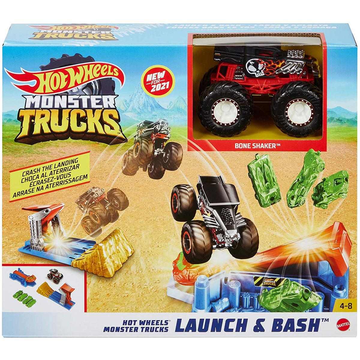 Hot Wheels - Monster Trucks Launch & Bash Play Set