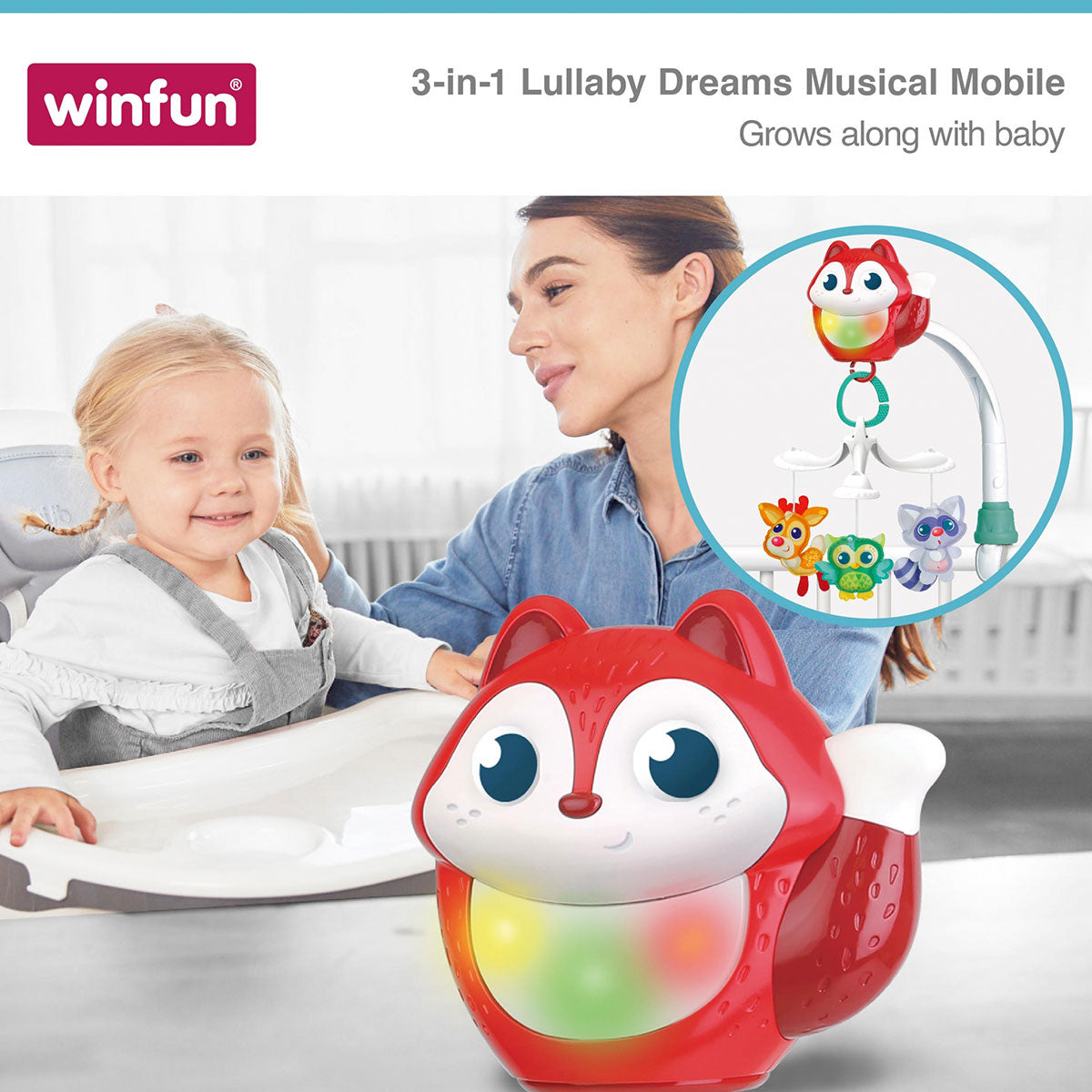 Wifnun - 3-in-1 Lullaby Dreams Musical Mobile