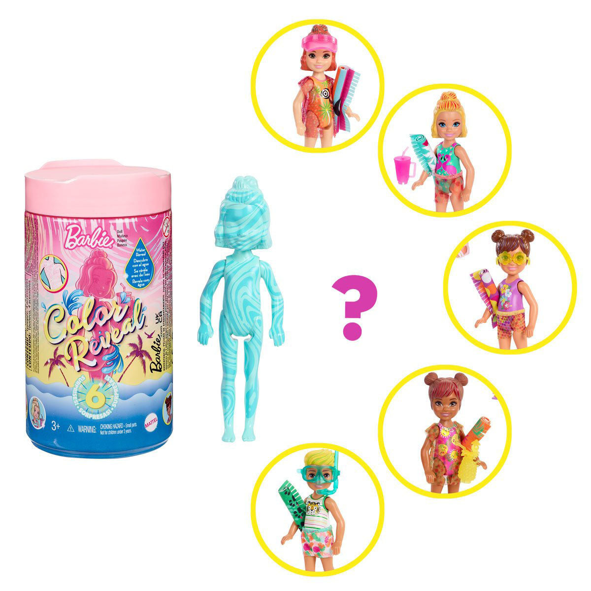 Barbie Chelsea Colour Reveal Surprise Doll - Sand and Sun Series (Styles Vary)