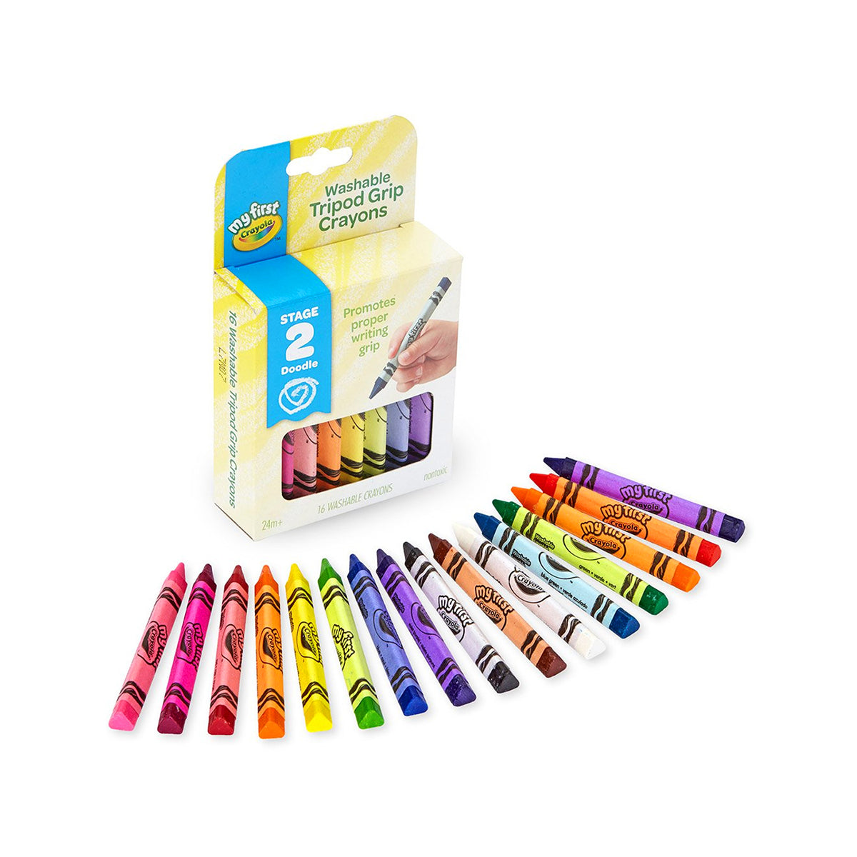 Crayola-Washable Tripod Grip Crayons -16 CT