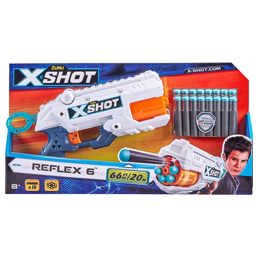X Shot - Excel Reflex 6 Shooter Gun by ZURU