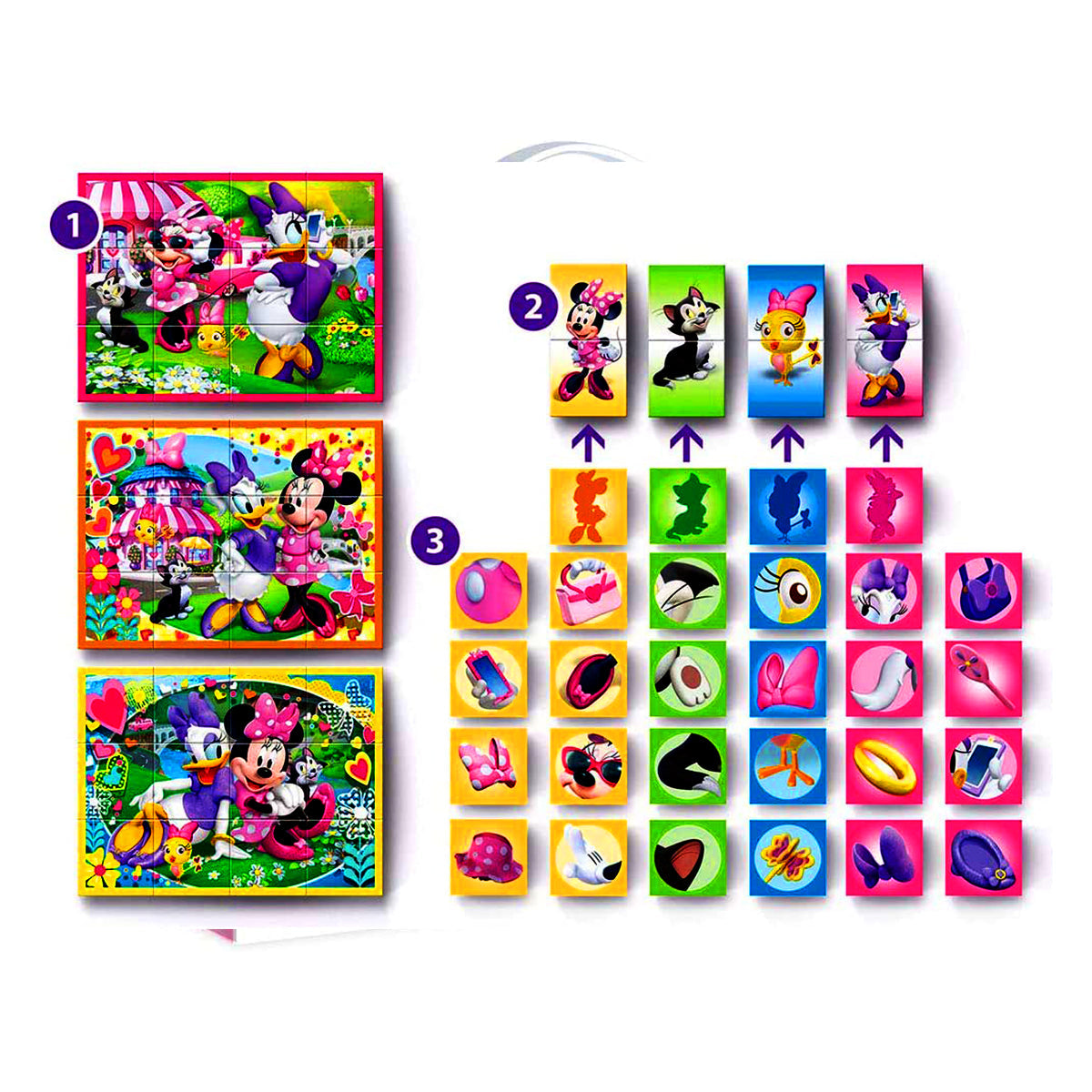 Clementoni - Multiplay Cube Puzzle - Disney Minnie - 12 Pcs