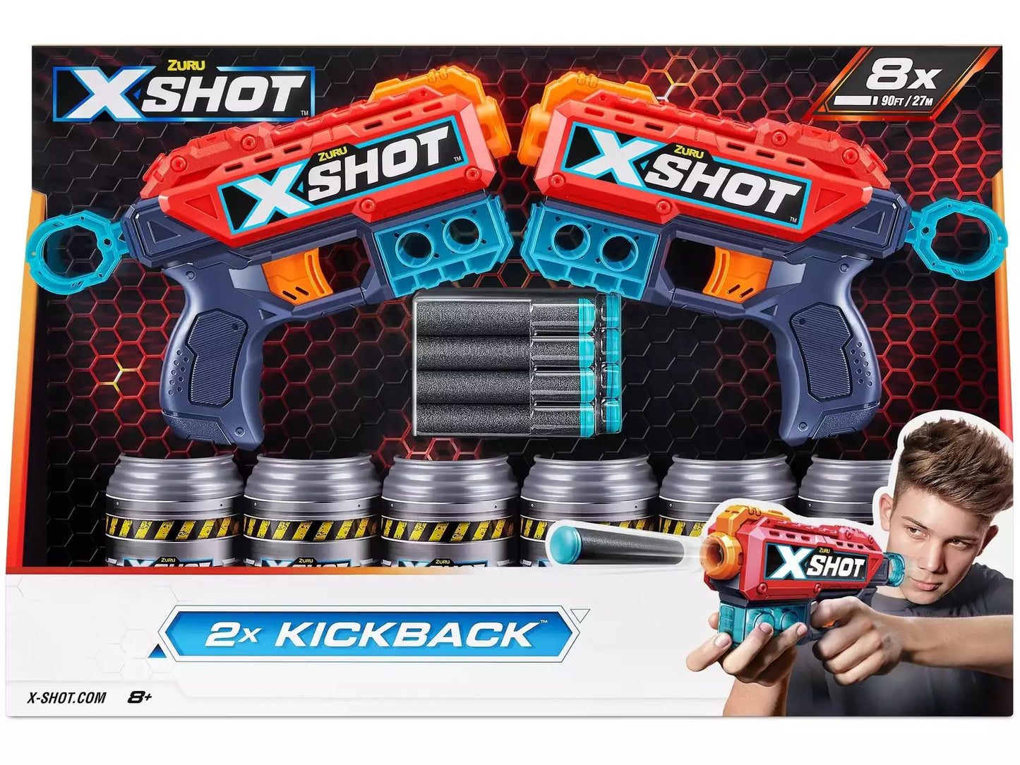 X-Shot Kickback Set 2 Guns with 8 Darts Zuru 36202