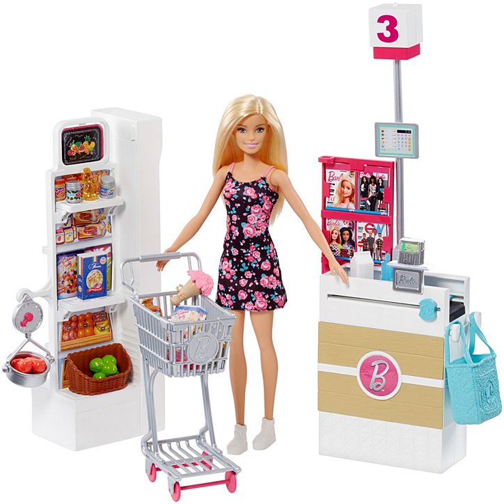 Barbie - Doll and Supermarket Playset